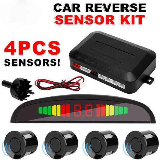 4 Sensor Radar Car Rear Reversing Parking System Kit Reverse Sensor Buzzer Alarm