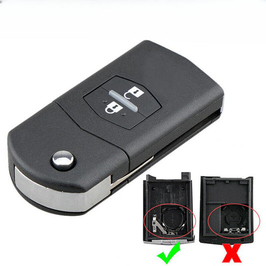 Remote Flip Key Shell Case For Mazda 3 5 6 2006-2013 2 Buttons FOB Suitable