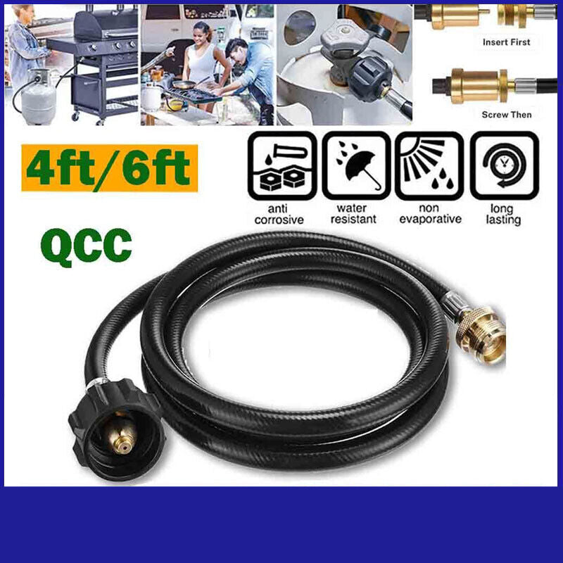 4/6FT Propane Adapter Hose LP Tank 1lb to 20lb Converter for QCC Type1 Gas Grill