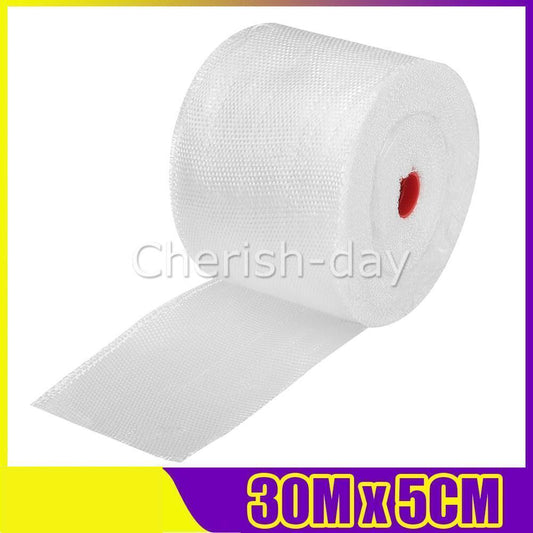 30M x 50mm Fiberglass Cloth Tape Glass Fiber Mesh Joint Plain Weave E-Glass