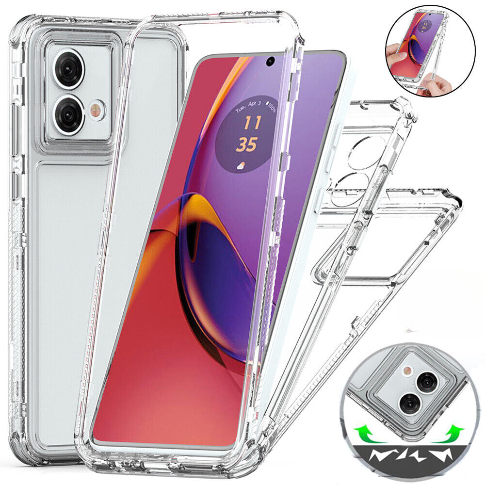 For Motorola Moto G84 G54 G34 G24 G14 G04 G53 Shockproof Clear Case TPU Cover