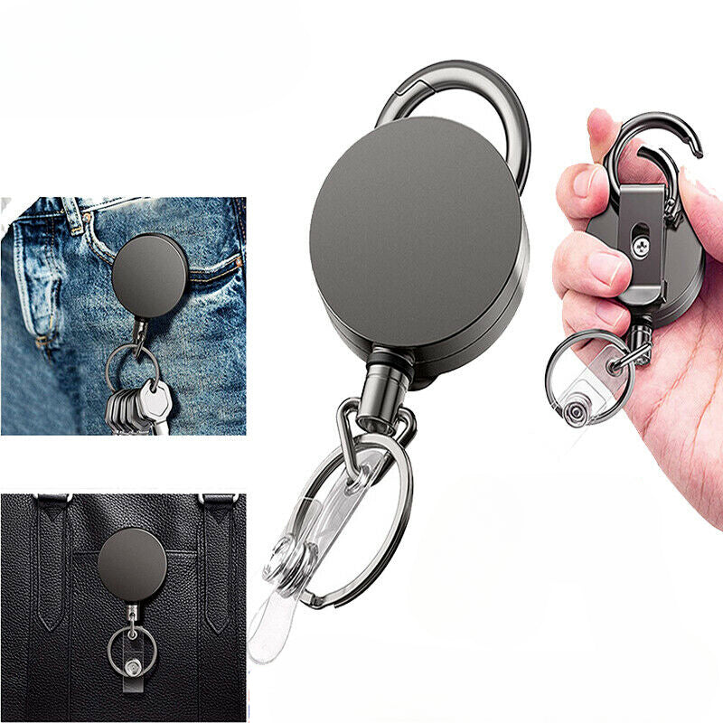 Pull Ring Retractable Key Chain Recoil Keyring Wire Rope Camping Key Holders