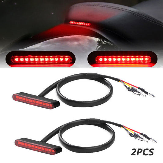 2x Universal Mini 11 LED Motorcycle Tail Light Rear Stop Running Brake Lamp 12V