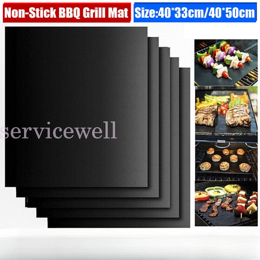 3 BBQ Grill Mat Reusable Sheet Resistant Non-Stick Barbecue Bake Meat