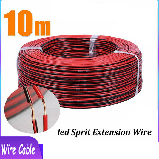 10M 2Pin Insulated Extend Cord Car Audio Cable Speaker Electric Wire Cable Red