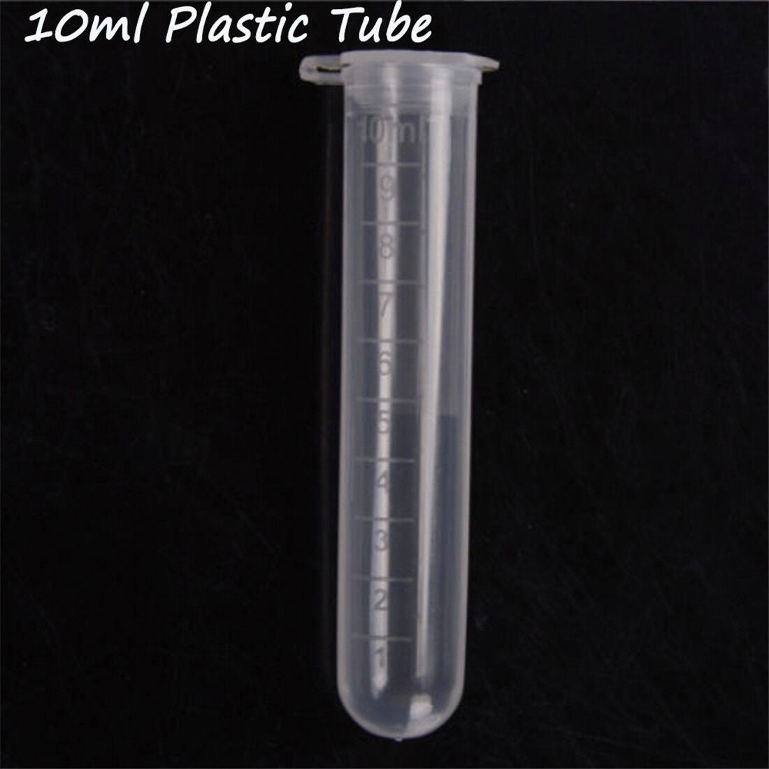 30 10ml Plastic Centrifuge Lab Test Tube Vial Sample Container with Cap #T