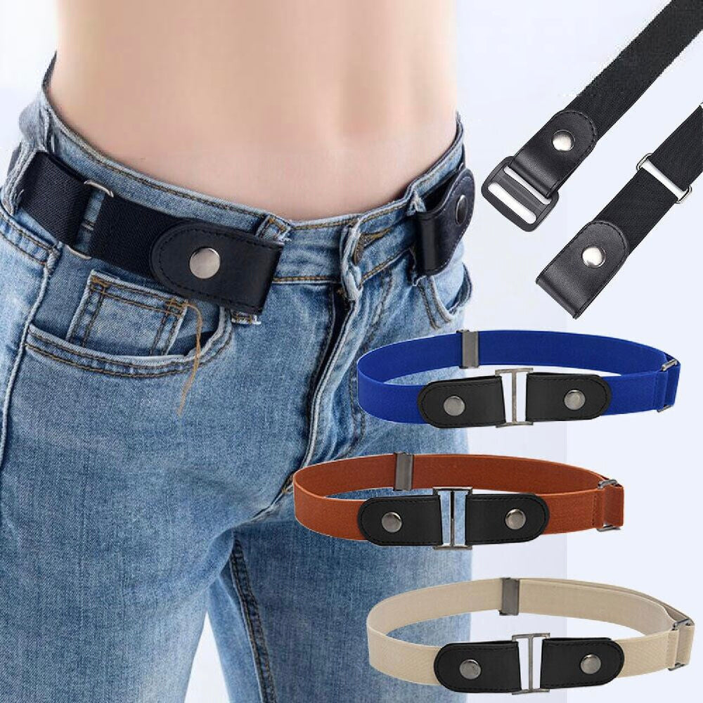 2x Buckle-free Elastic Invisible Comfortable Belt No Bulge Hassle Belts for Jeans