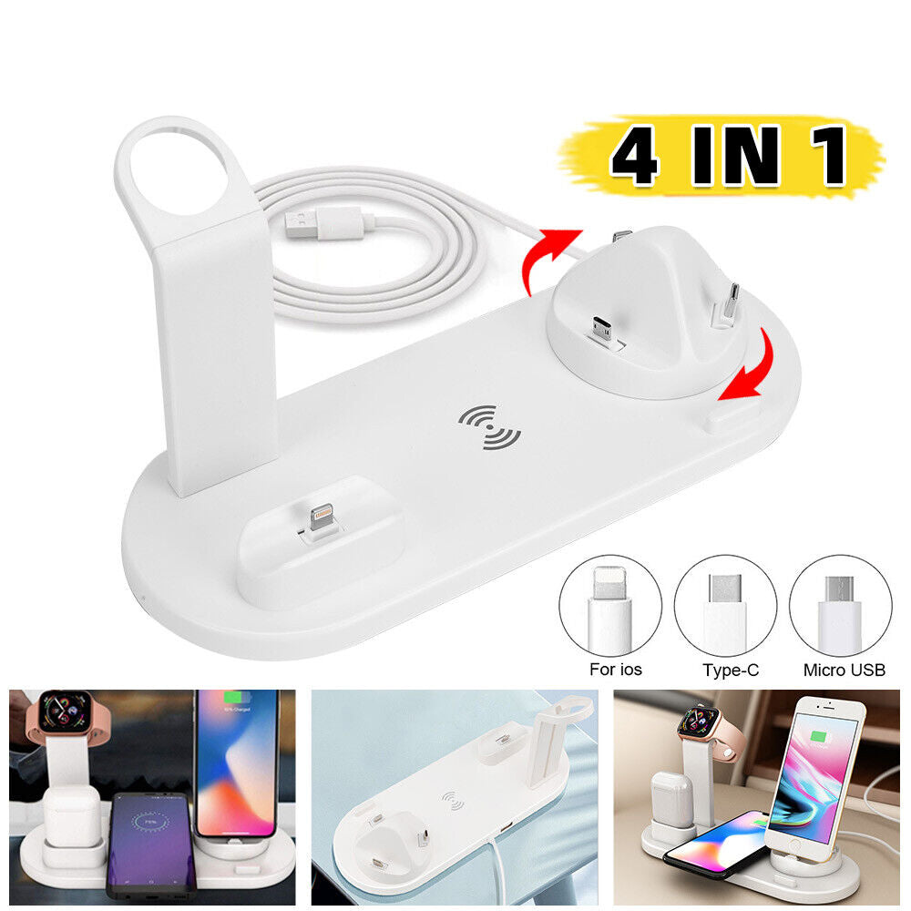 Wireless Charger for Apple iWatch Airpods Stand Charging Dock Micro USB Type C