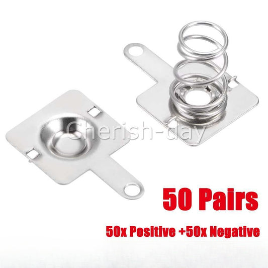 50Pairs Battery Terminal Connecting Spring Contact Plate for AA Battery