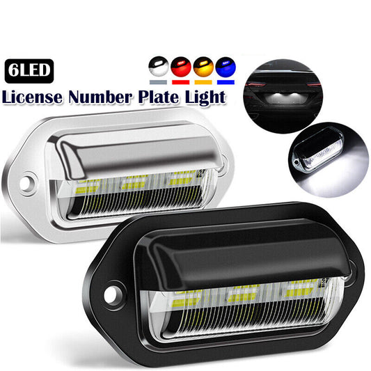 10pcs 6 LED License Number Plate Light Side Lamp for Truck SUV Trailer Lorry 12/24V