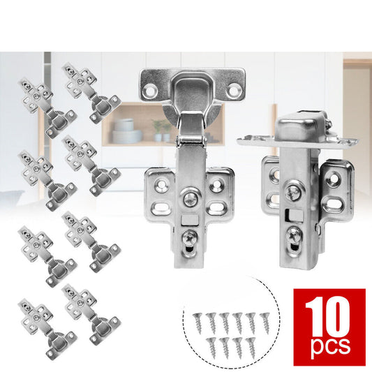 10X Door Hinge Cabinet Cupboard Hinges Soft Close Half/Full Overlay Wardrobe