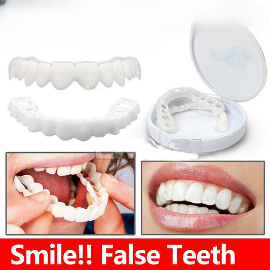 Snap On Bottom /Upper Lower False Teeth Dental Veneers Dentures Fake Tooth Smile