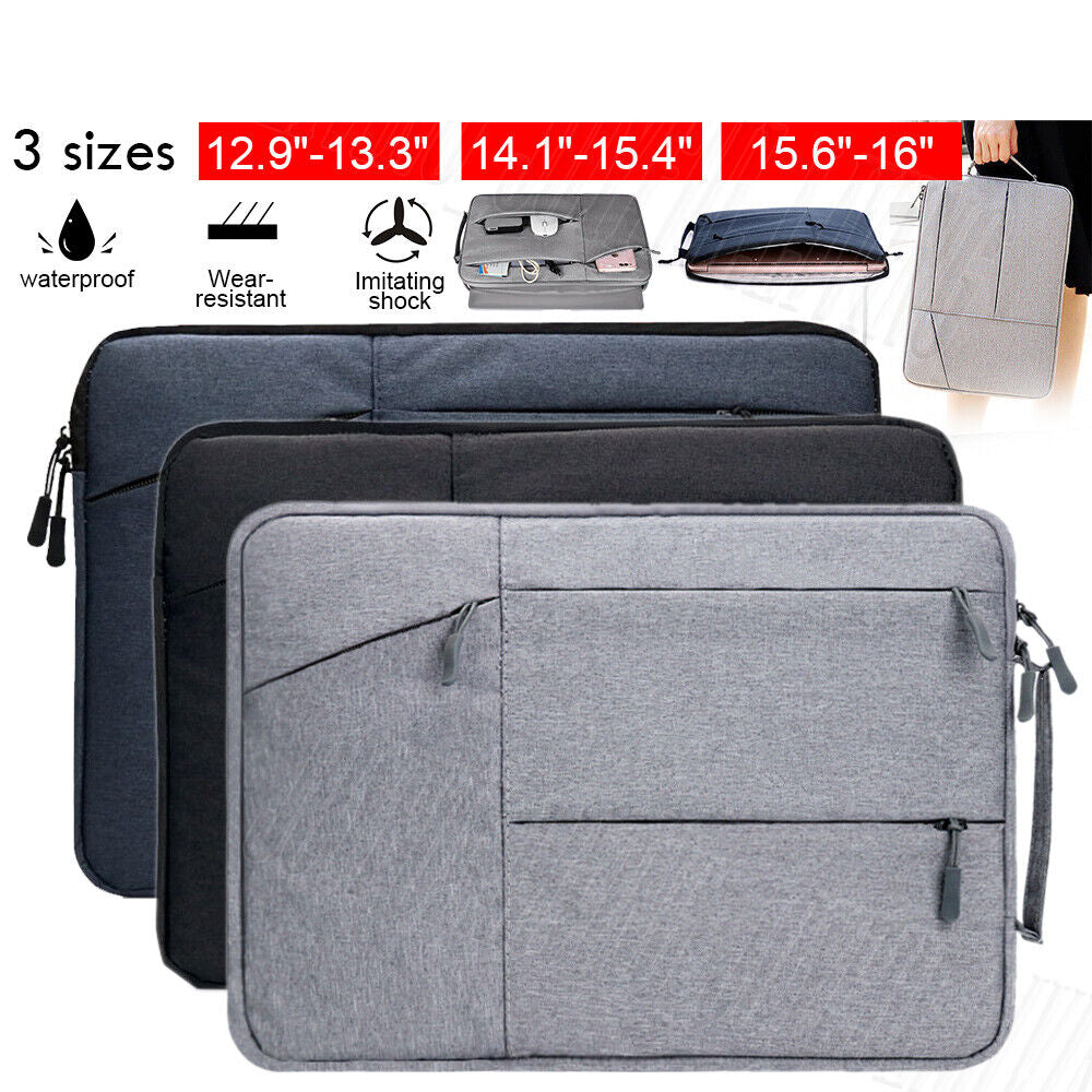 Waterproof Laptop Sleeve Carry Case Cover Bag MacBook Lenovo Dell HP 13" 15" 16"