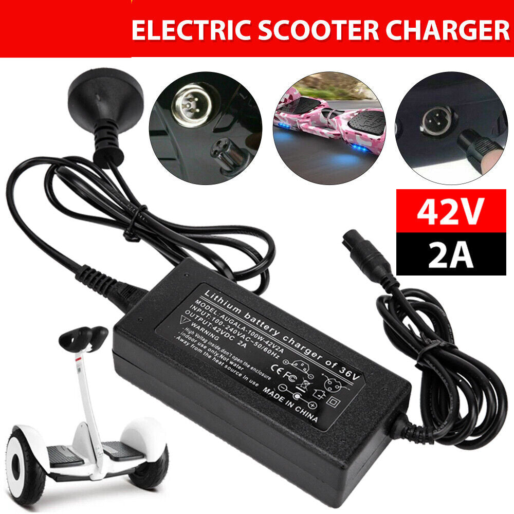 42V 2000mA 3 pin Charger AC Adapter For Hoverboard Segway Electric Scooter