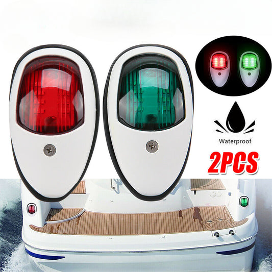 2× Boat Navigation Lights Boat Light 12V 24V Side Lamp Waterproof Nav Stern Lights