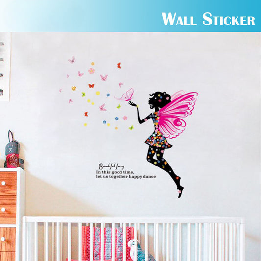 Wall Stickers Removable Fairy Wing Girl Butterfly Kids Mural Room Decal Romantic