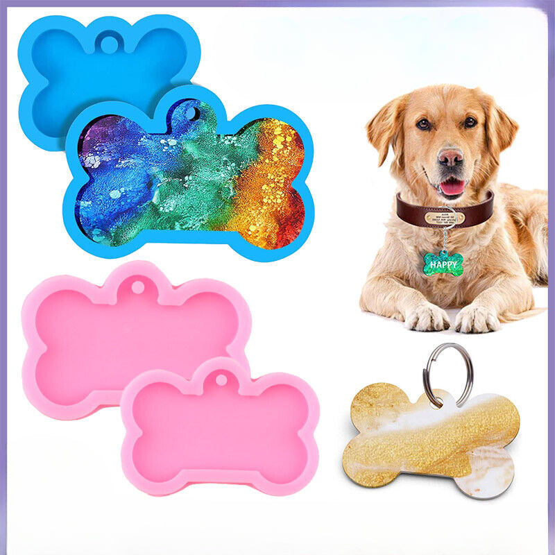 Silicone Bone Shape Resin Mold Dog Tag Keychain Resin Casting Mould DIY Craft