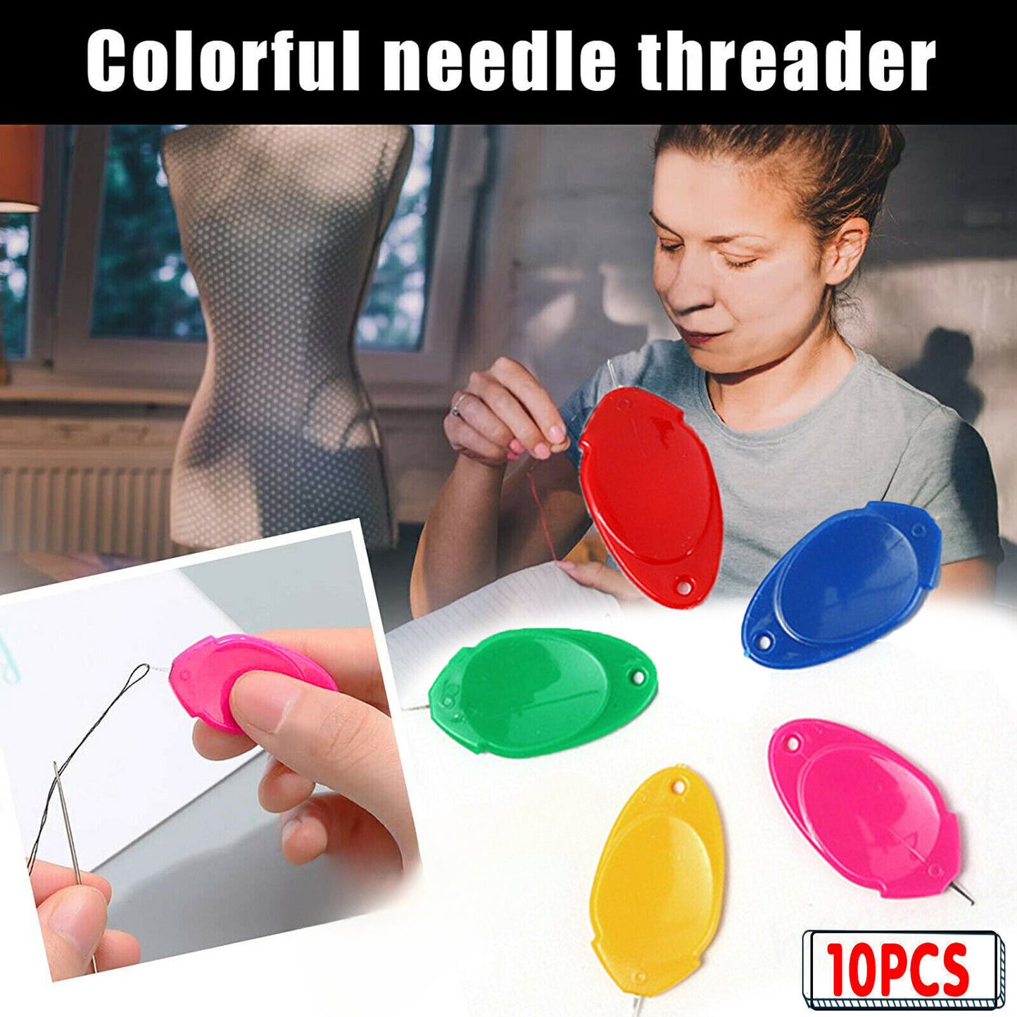 10X Needle Threader Threading Hand Threading Small Sewing Tools DIY