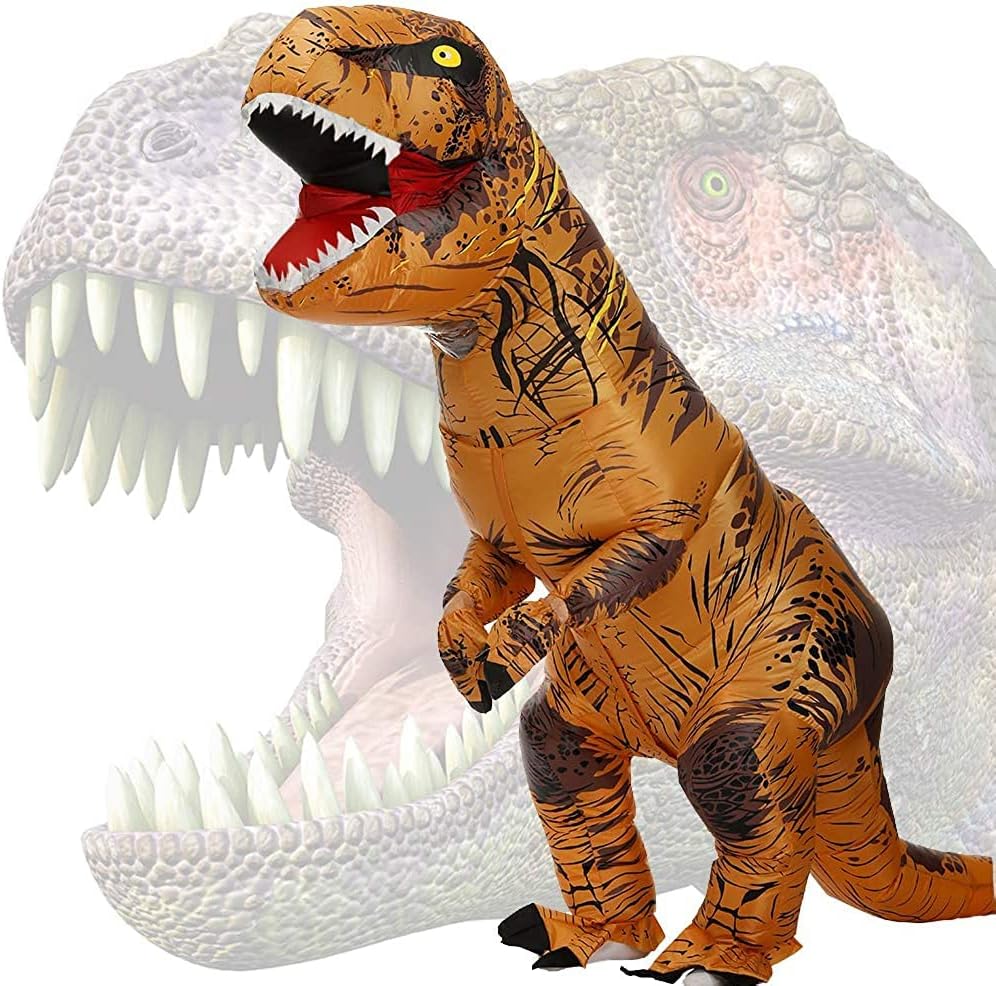 RGTSEDA Inflatable Dinosaur Costume Adult, 2.2m high,Inflatable T-Rex Costume, Blow Up Dinosaur Costume for Halloween Cosplay Party Christmas