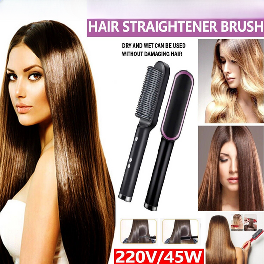 Hair Straightener Brush Negative Ion Electric Curler Lazy Comb Hot Flat Artifact