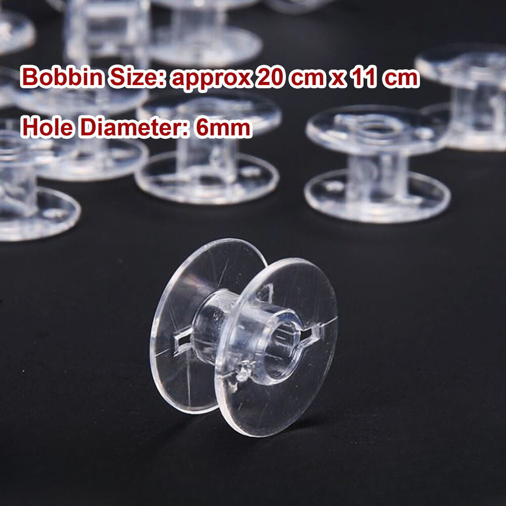 Plastic Bobbins Sewing Machine Janome Brother Elna Singer Spool Class 15 Clear