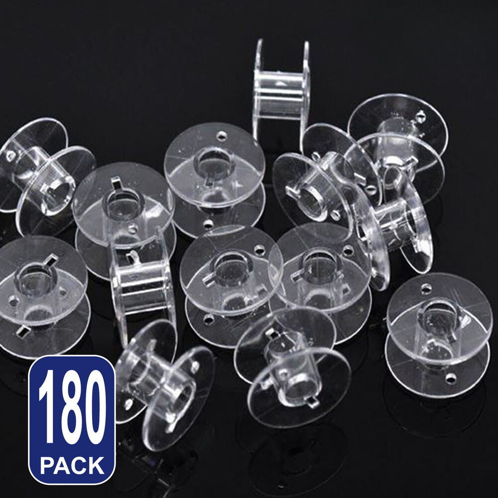 Plastic Bobbins Sewing Machine Janome Brother Elna Singer Spool Class 15 Clear