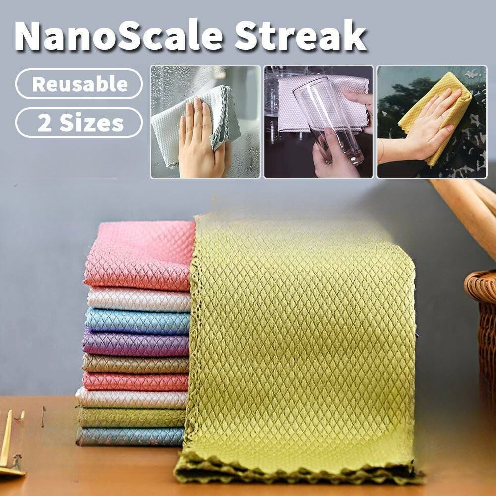 10pcs NanoScale Streak-Free Miracle Cleaning Mop Cloths Reusable 25x25cm/30x40cm