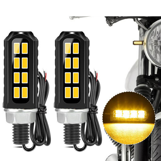 2X Universal Motorcycle LED Indicator Turn Signal Light Dirt Bike Blinkers Lamp