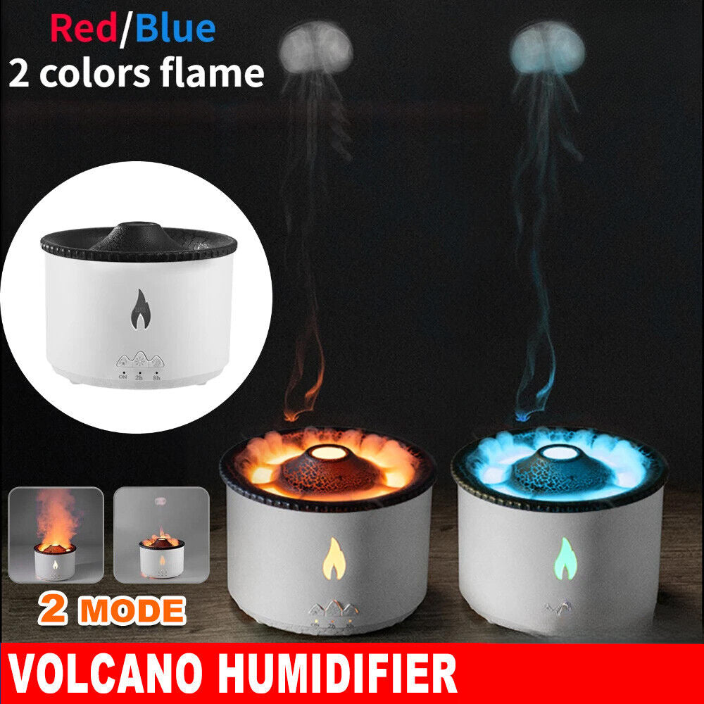 360ml Humidifier Essential Oil Diffuser Volcano Flame Style Remote Hotels Home