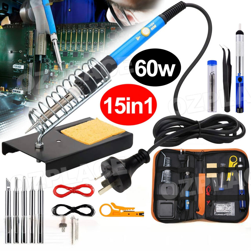 60W 15 IN 1 Soldering Iron Kit 60W Electric Welding Tool Adjustable Temperature