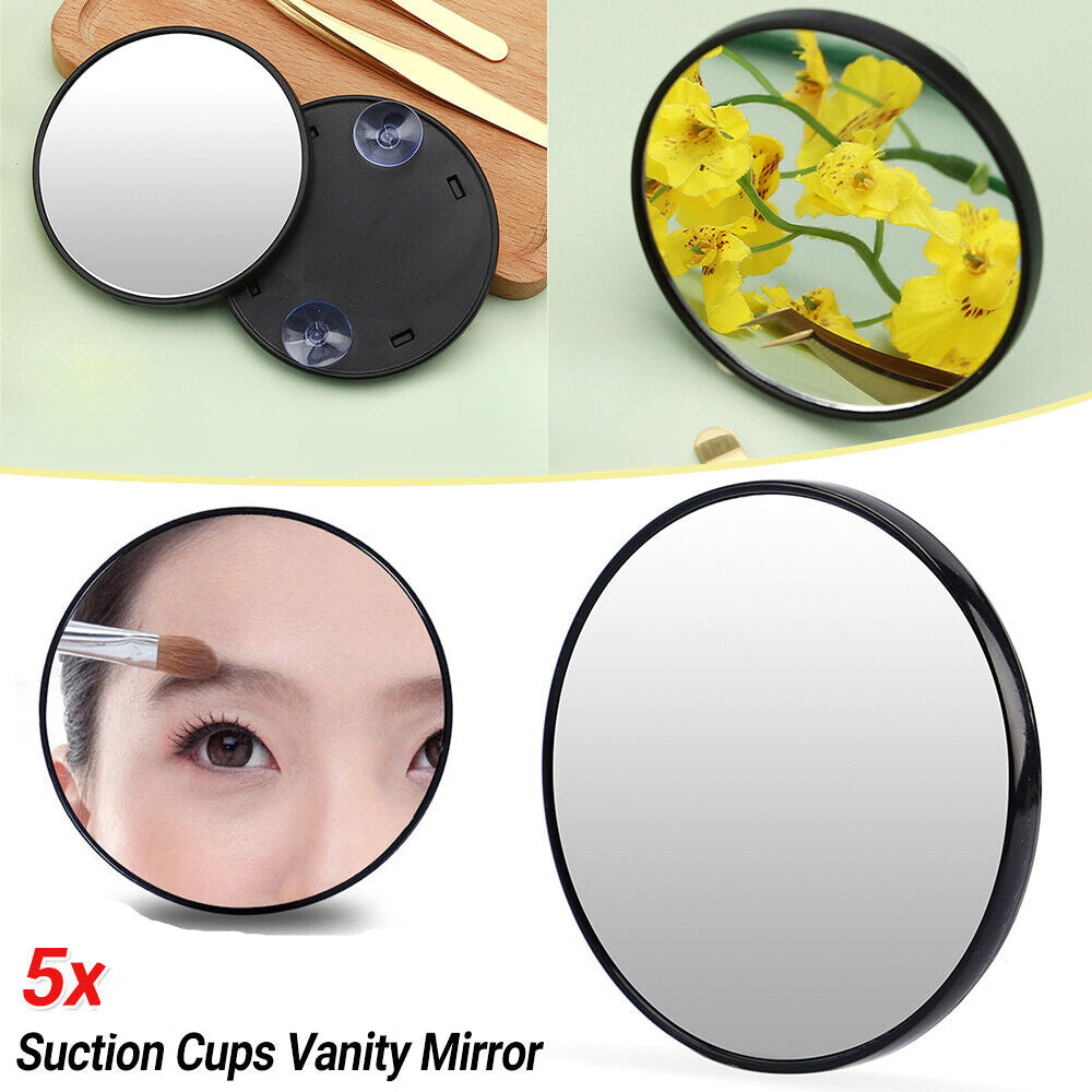 5X Magnifying Makeup Mirror Cosmetic Beauty Compact Shaving Round Suction