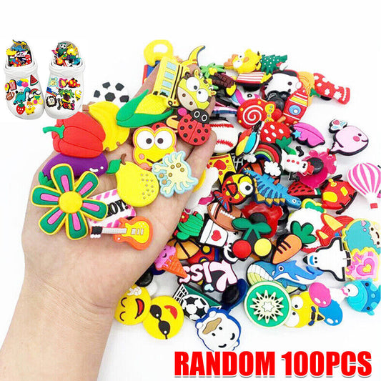 100x Random Cartoon Cute Shoe Charms