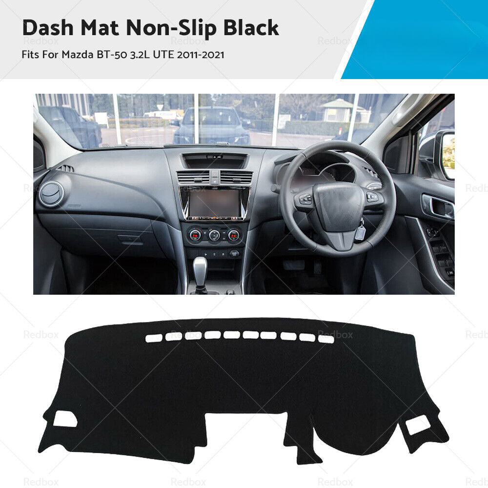 Non-Slip Dash Mat For Mazda BT-50 3.2L UTE 2011-2021 Dashboard Cover Black