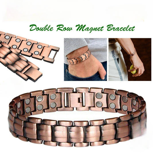 Men Red Copper Double Strong Therapy Bracelet DM