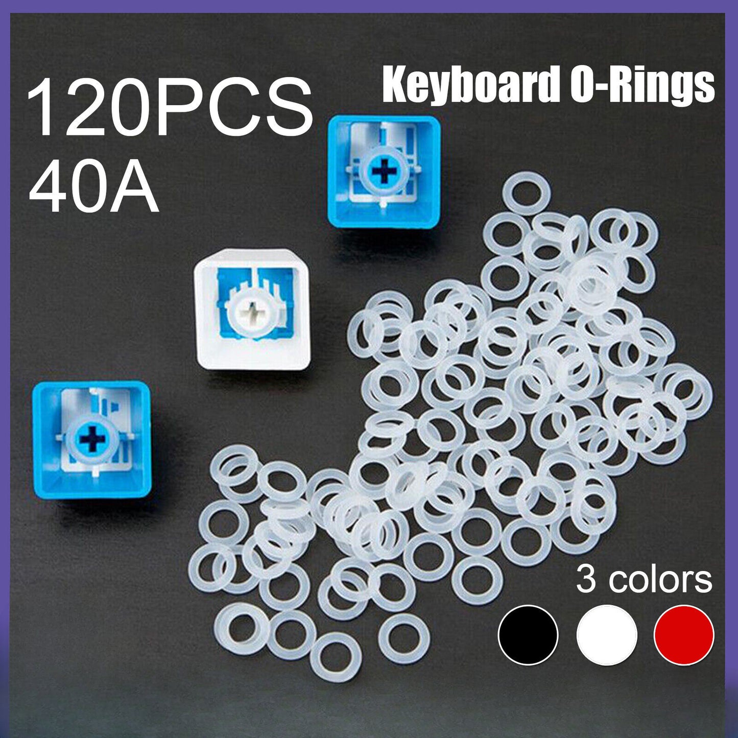 Keycap Rubber O-Ring Keyboard O Rings Switch Dampeners Cherry MX Key Stem 120 Pc