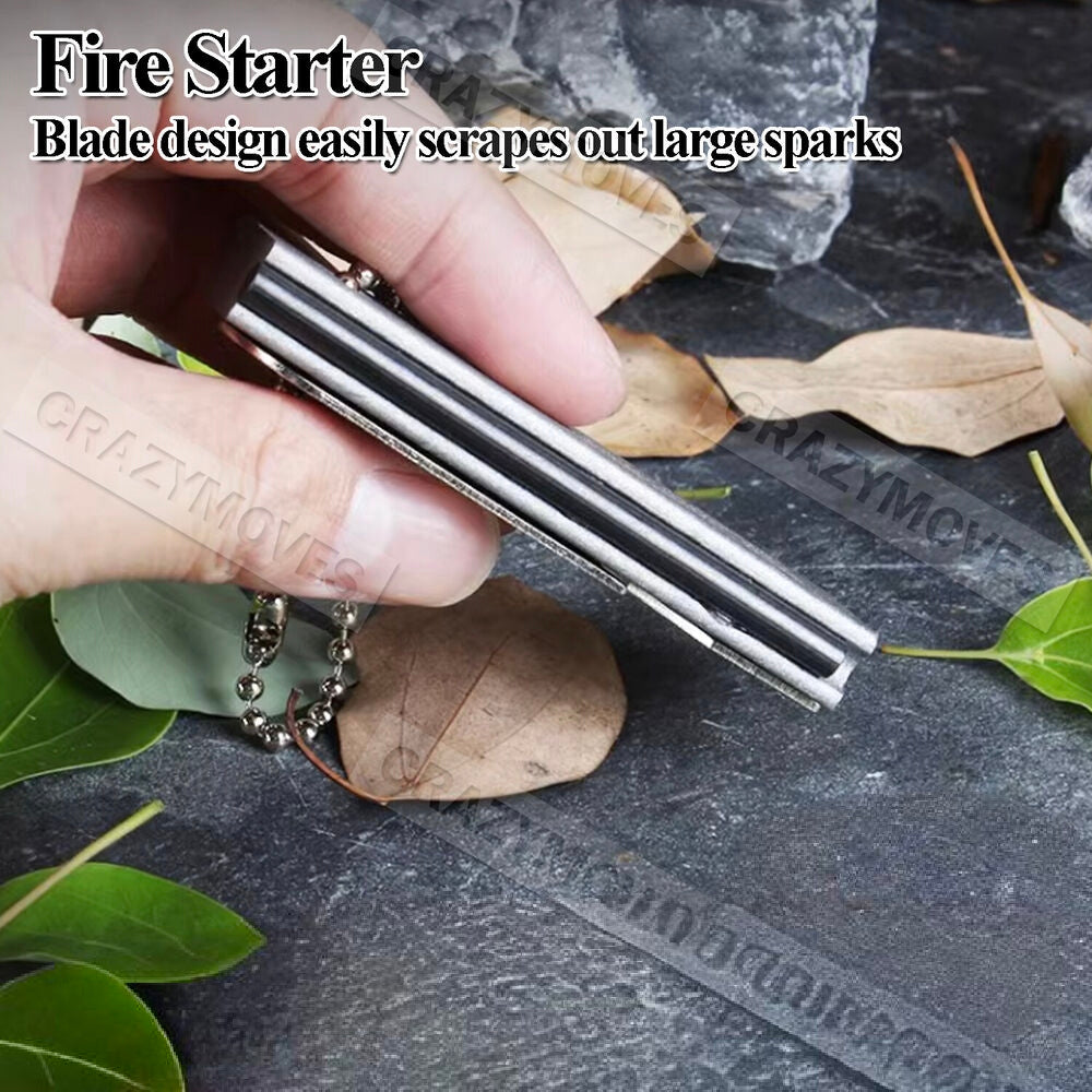 Magnesium Block & Flint Military Fire Starter Striker Army Survival Camping VIC