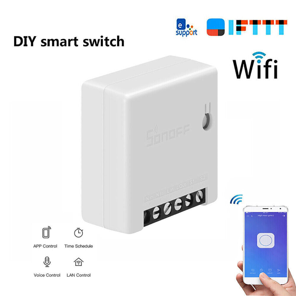 5X SONOFF MINI R2 Smart Switch Remote Control WiFi Switch for Google Alexa