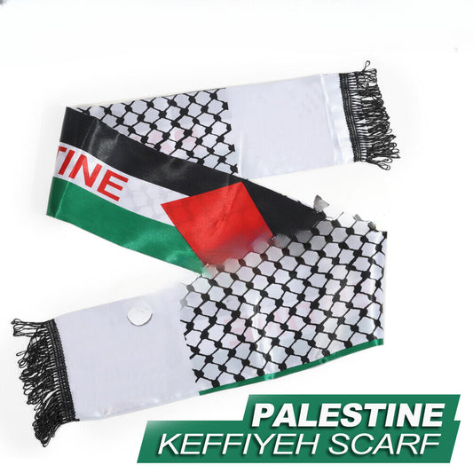Double Side Palestine Shawl Palestine Flag Printing Satin Palestinian Scarf