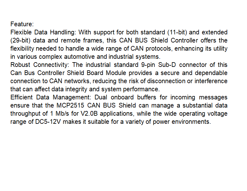 MCP2515 CAN BUS Shield Convenient Can Bus Shield Development Board for Arduino