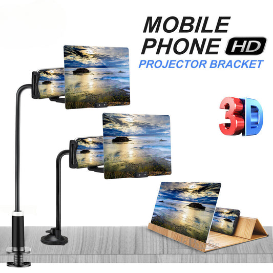 NEW 3D Mobile Phone Screen Magnifier 12" HD Video Amplifier for Smartphone Stand