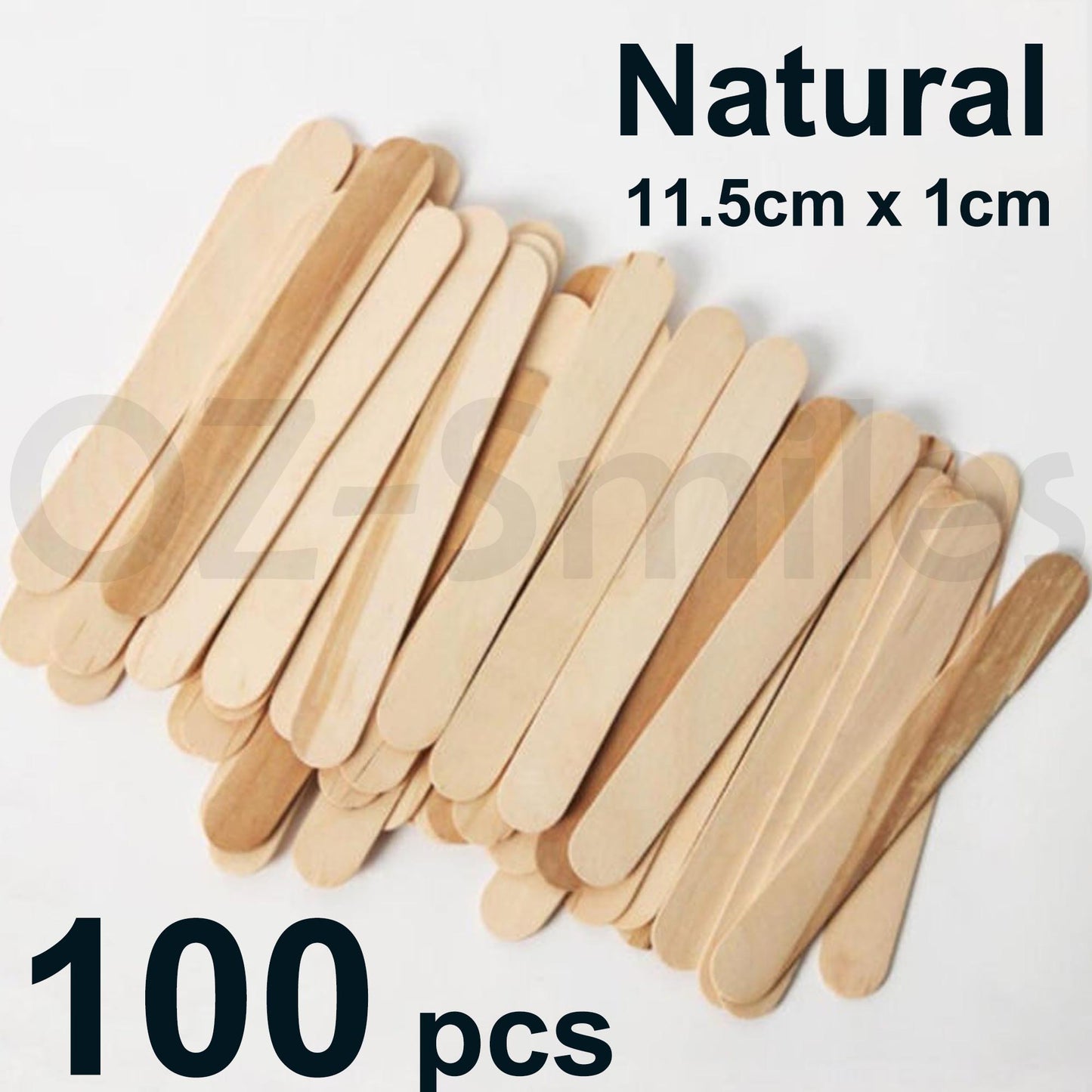 100 x Wooden Craft Stick Paddle Pop Sticks Coffee Tea Ice Cream 11.5 X 1cm