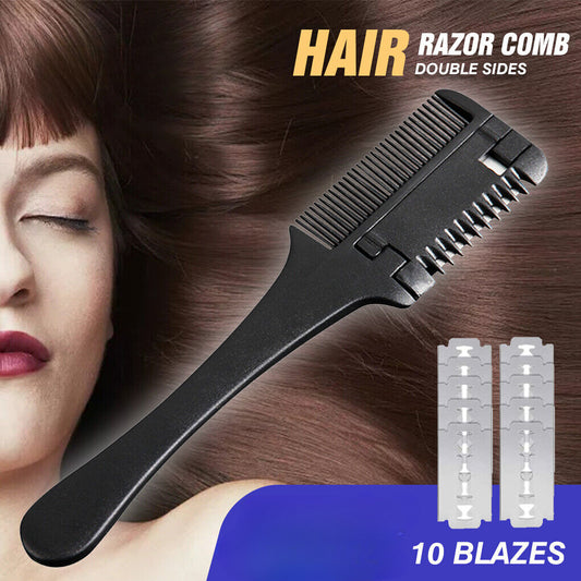 Professional Hairdressers Razor Comb Razor DIY Hair Cutting Thinning Trimmer