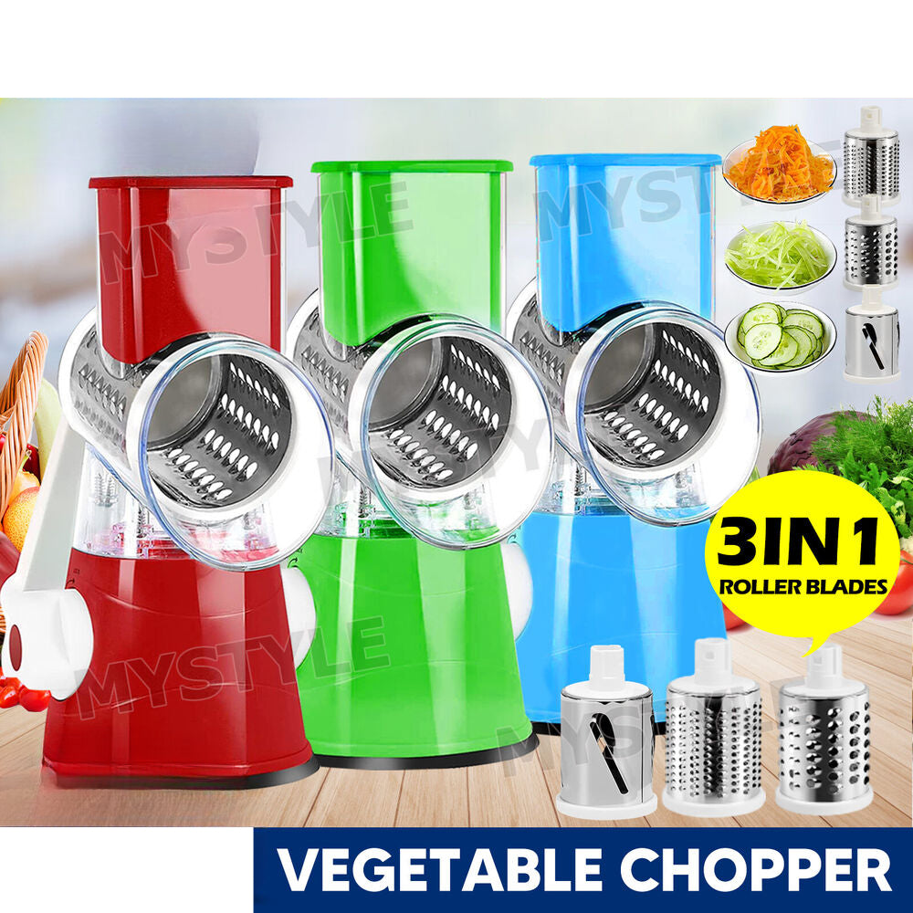 Kitchen Vegetable Food Manual Rotary Drum Grater Chopper Slicer Fruit Cutter