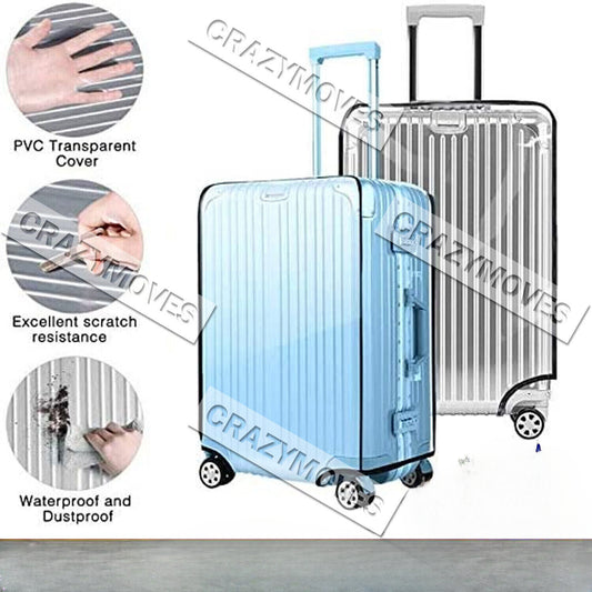 Transparent Waterproof PVC Travel Luggage Protector Suitcase Cover 20"-30"