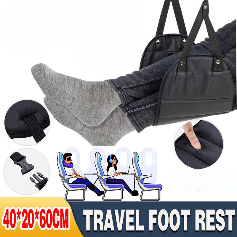 Travel Foot Rest Footrest Leg Pillow Airplane Flight Foam Cushion Sling Hammock