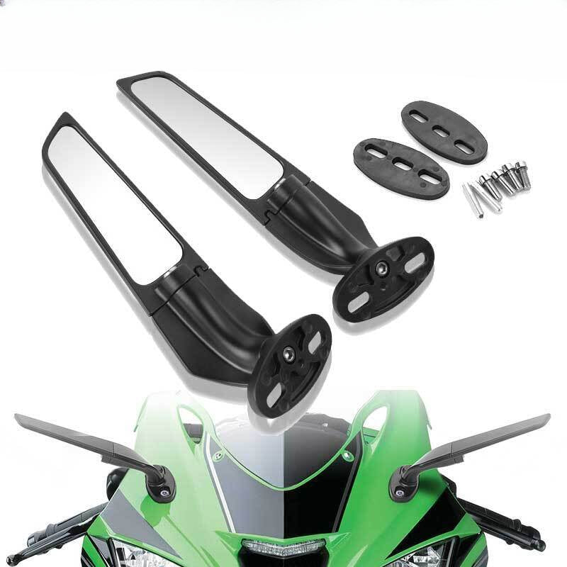 Wind Wing Rearview Side Mirror Rotating For Kawasaki Ninja 650 400 300 250 ZX6R