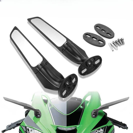 Wind Wing Rearview Side Mirror Rotating For Kawasaki Ninja 650 400 300 250 ZX6R