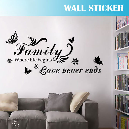 Wall Stickers Removable Family Love Never ends Living Room Decal Art Decor