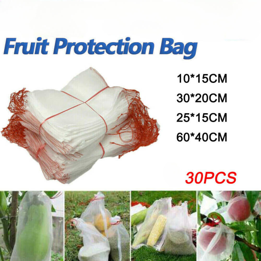 30Pcs Fruit Net Bags Agriculture Garden Vegetable Protection Mesh Insect Proof