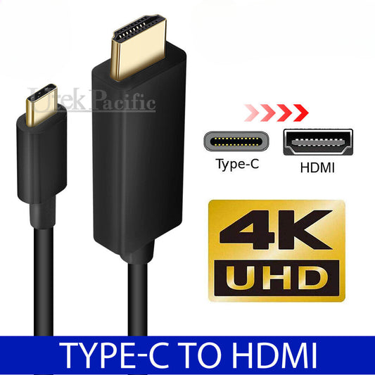 USB C to HDMI Cable Type C Male to HDMI Male 4K Cable For Macbook iPhone 15 Pro